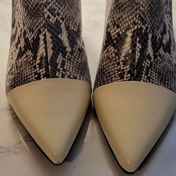 RAG & BONE BEHA LEATHER BOOT - BLACK /WHITE MULTI SIZE 10